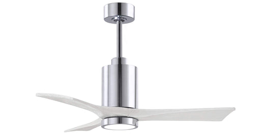 PA3-CR-MWH-42 Atlas Patricia 42" Ceiling Fan in Polished Chrome with Matte White Blades