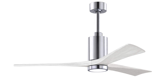 PA3-CR-MWH-60 Atlas Patricia 60" Ceiling Fan in Polished Chrome with Matte White Blades