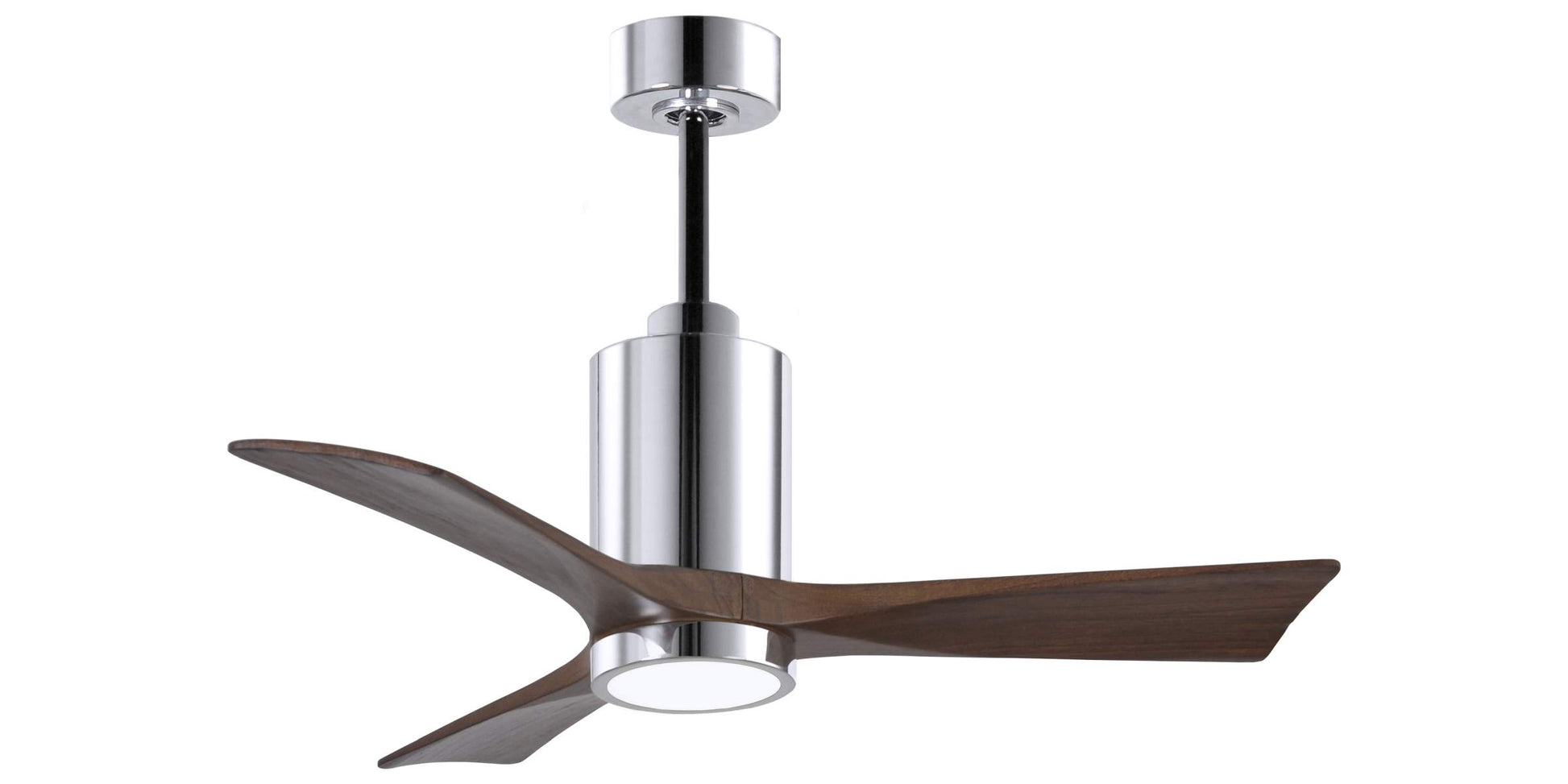 PA3-CR-WA-42 Atlas Patricia 42" Ceiling Fan in Polished Chrome with Walnut Tone Blades