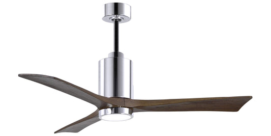 PA3-CR-WA-52 Atlas Patricia 52" Ceiling Fan in Polished Chrome with Walnut Tone Blades