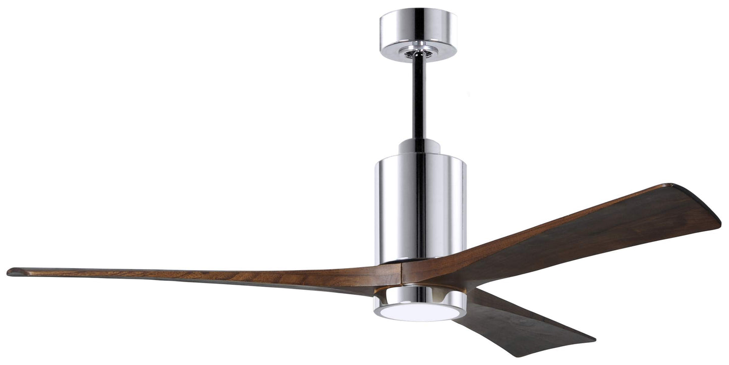 PA3-CR-WA-60 Atlas Patricia 60" Ceiling Fan in Polished Chrome with Walnut Tone Blades