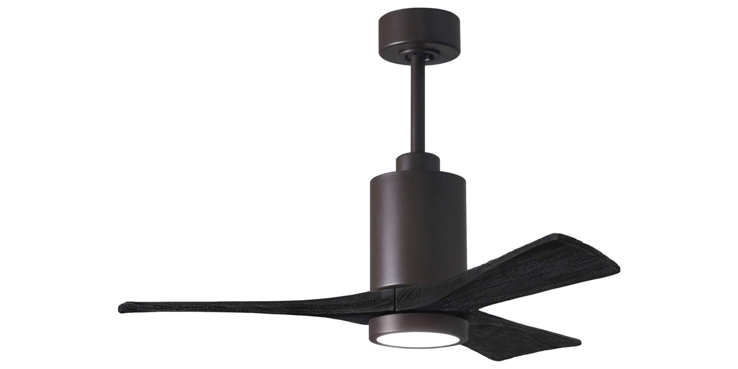 PA3-TB-BK-42 Atlas Patricia 42" Ceiling Fan in Textured Bronze with Matte Black Blades