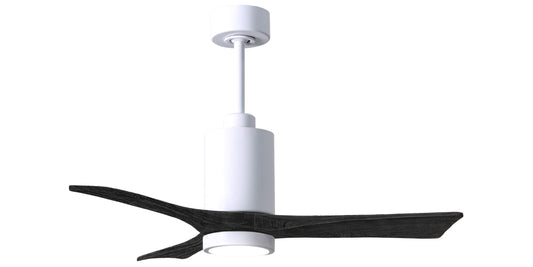 PA3-WH-BK-42 Atlas Patricia 42" Ceiling Fan in White with Matte Black Blades