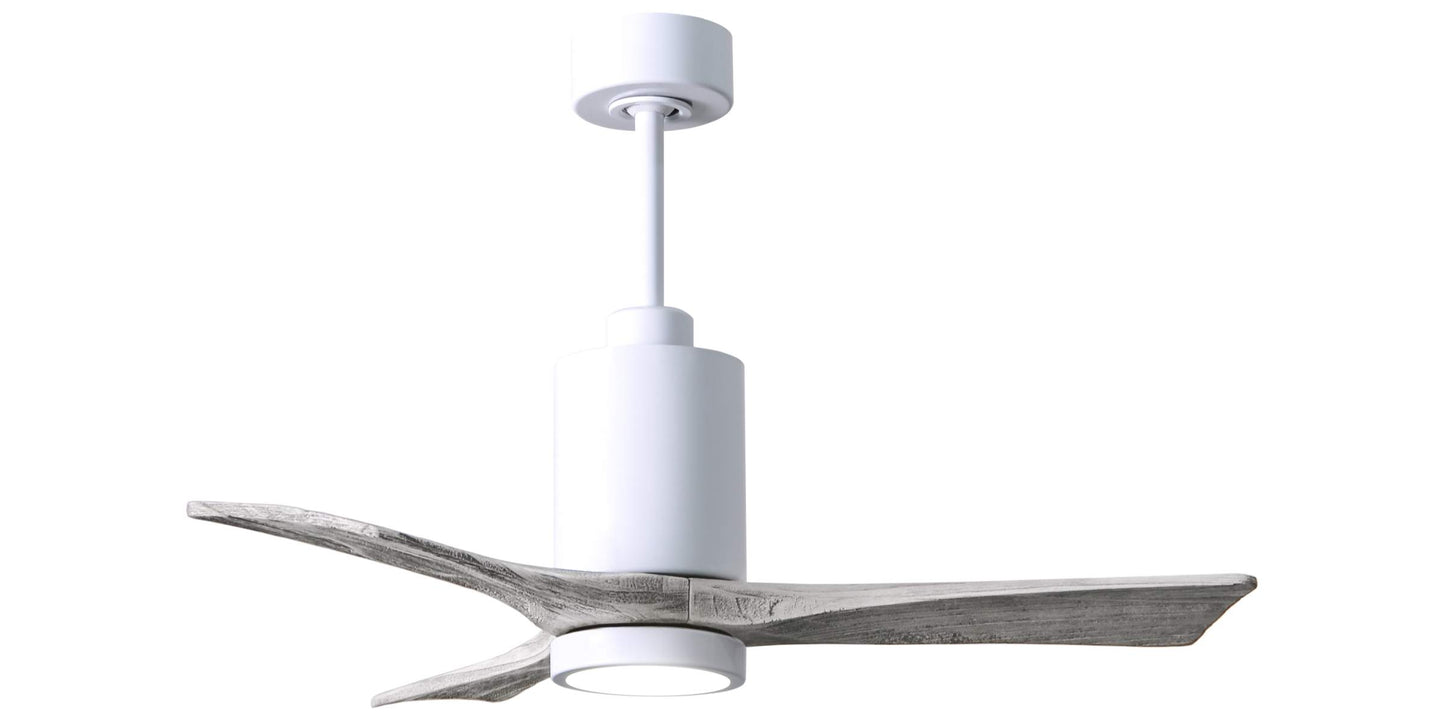 PA3-WH-BW-42 Atlas Patricia 42" Ceiling Fan in Gloss White with Barnwood Tone Blades