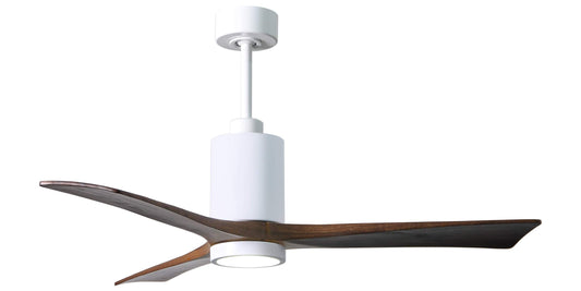 PA3-WH-WA-52 Atlas Patricia 52" Ceiling Fan in Gloss White with Walnut Tone Blades