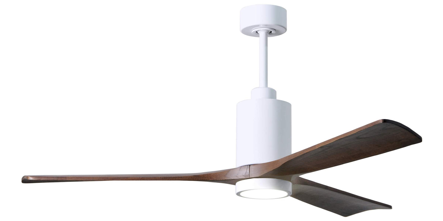 PA3-WH-WA-60 Atlas Patricia 60" Ceiling Fan in Gloss White with Walnut Tone Blades