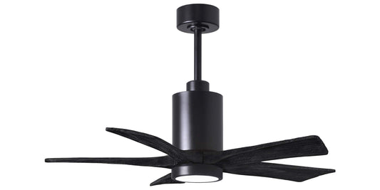 PA5-BK-BK-42 Atlas Patricia 42" Ceiling Fan in Matte Black with Matte Black Blades