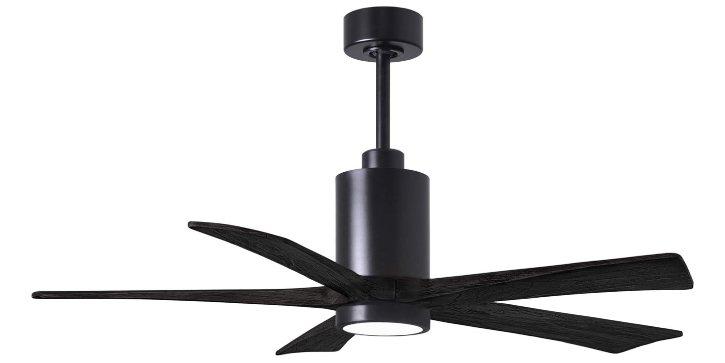 PA5-BK-BK-52 Atlas Patricia 52" Ceiling Fan in Matte Black with Matte Black Blades