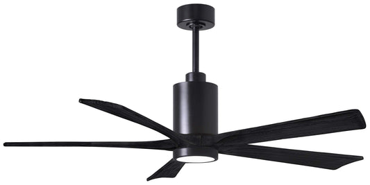 PA5-BK-BK-60 Atlas Patricia 60" Ceiling Fan in Matte Black with Matte Black Blades