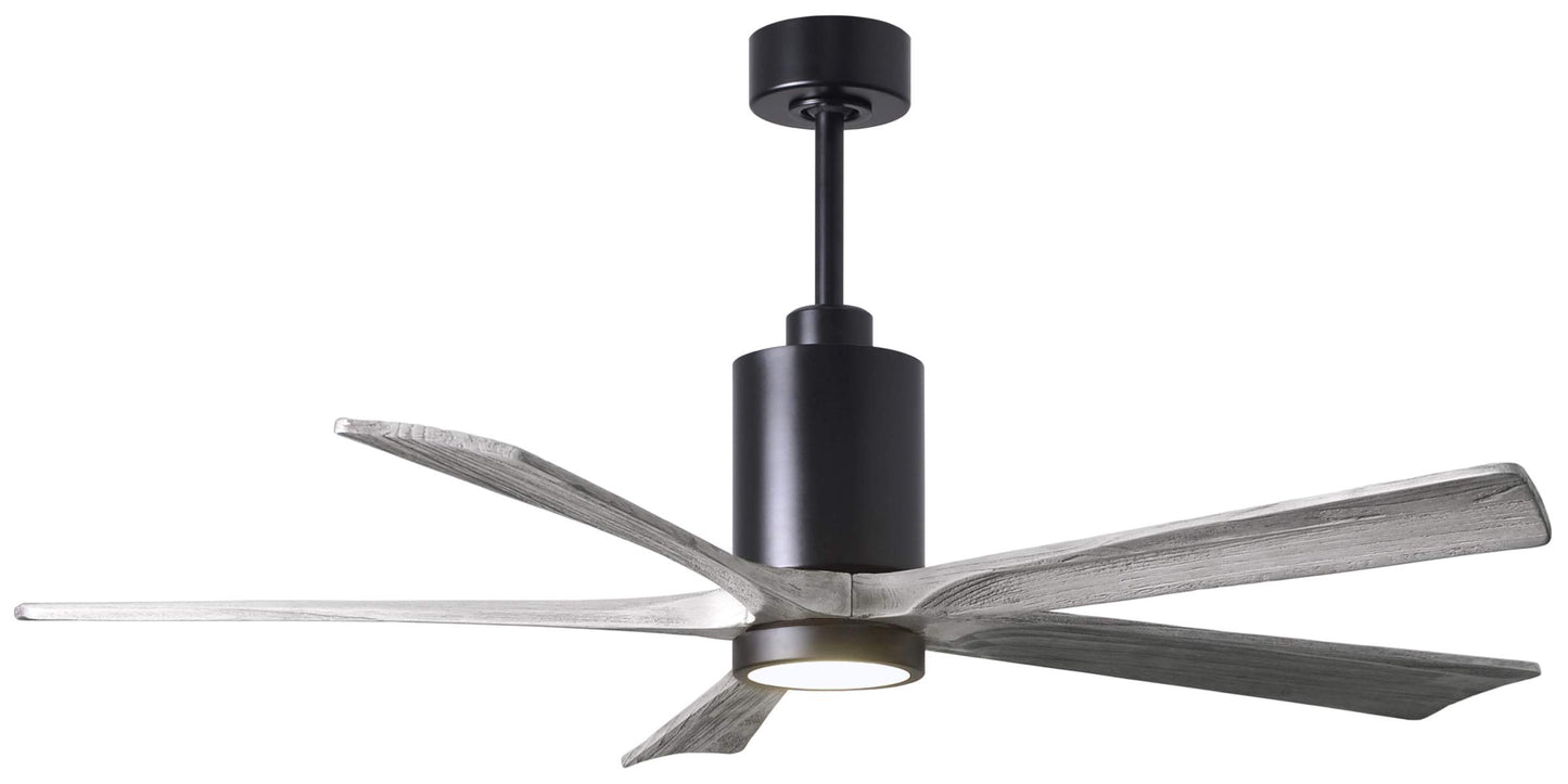 PA5-BK-BW-60 Atlas Patricia 60" Ceiling Fan in Matte Black with Barnwood Tone Blades