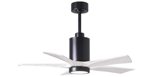 PA5-BK-MWH-42 Atlas Patricia 42" Ceiling Fan in Matte Black with Matte White Blades