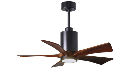 PA5-BK-WA-42 Atlas Patricia 42" Ceiling Fan in Matte Black with Walnut Tone Blades