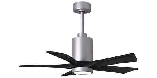 PA5-BN-BK-42 Atlas Patricia 42" Ceiling Fan in Brushed Nickel with Matte Black Blades