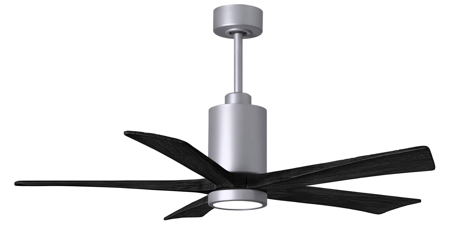 PA5-BN-BK-52 Atlas Patricia 52" Ceiling Fan in Brushed Nickel with Matte Black Blades