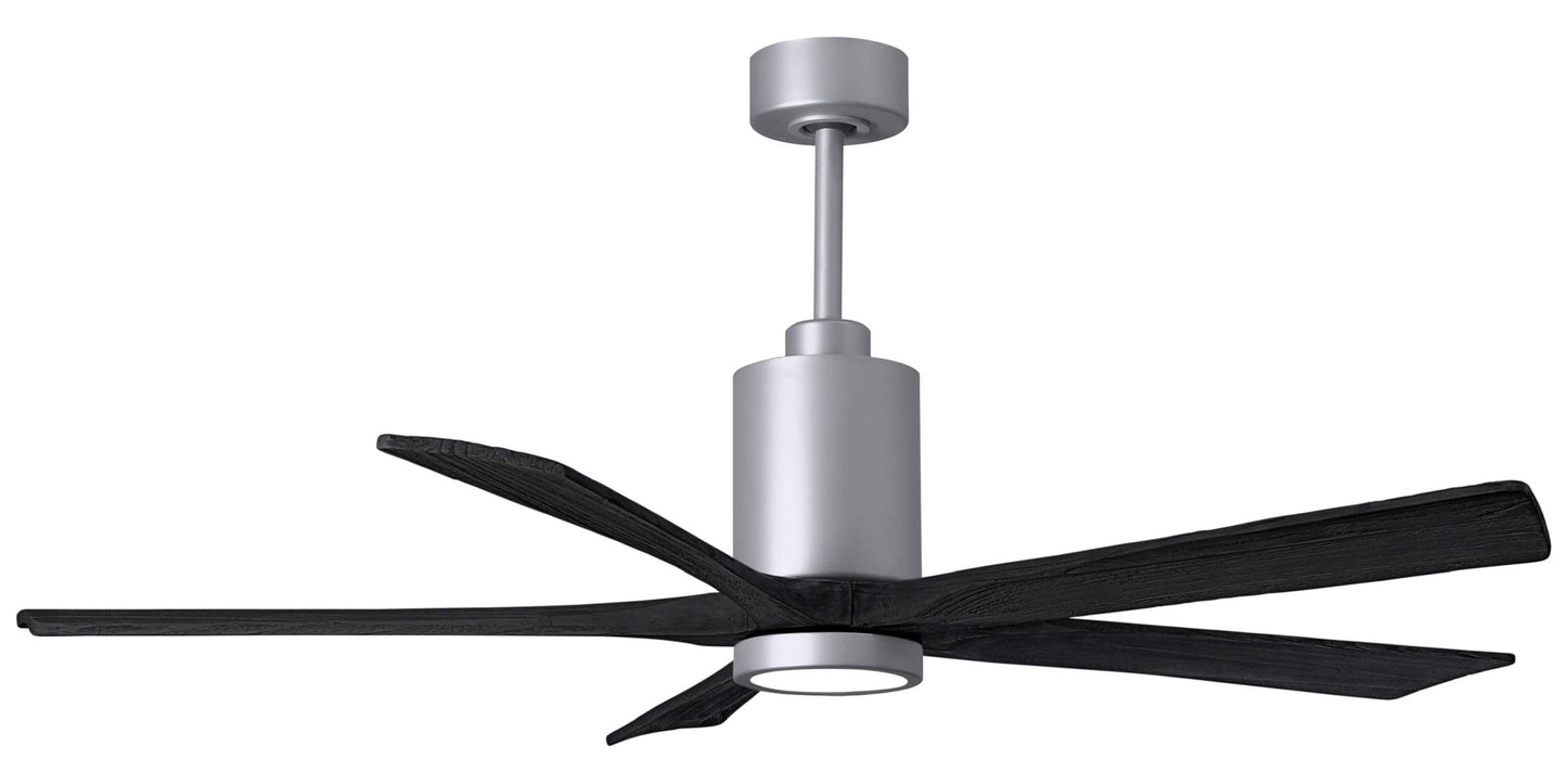 PA5-BN-BK-60 Atlas Patricia 60" Ceiling Fan in Brushed Nickel with Matte Black Blades