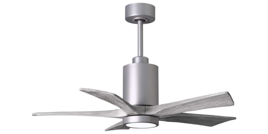 PA5-BN-BW-42 Atlas Patricia 42" Ceiling Fan in Brushed Nickel with Barnwood Tone Blades