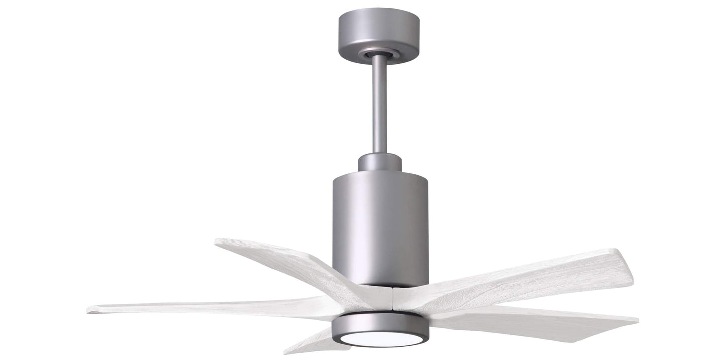 PA5-BN-MWH-42 Atlas Patricia 42" Ceiling Fan in Brushed Nickel with Matte White Blades