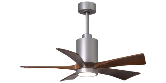 PA5-BN-WA-42 Atlas Patricia 42" Ceiling Fan in Brushed Nickel with Walnut Tone Blades