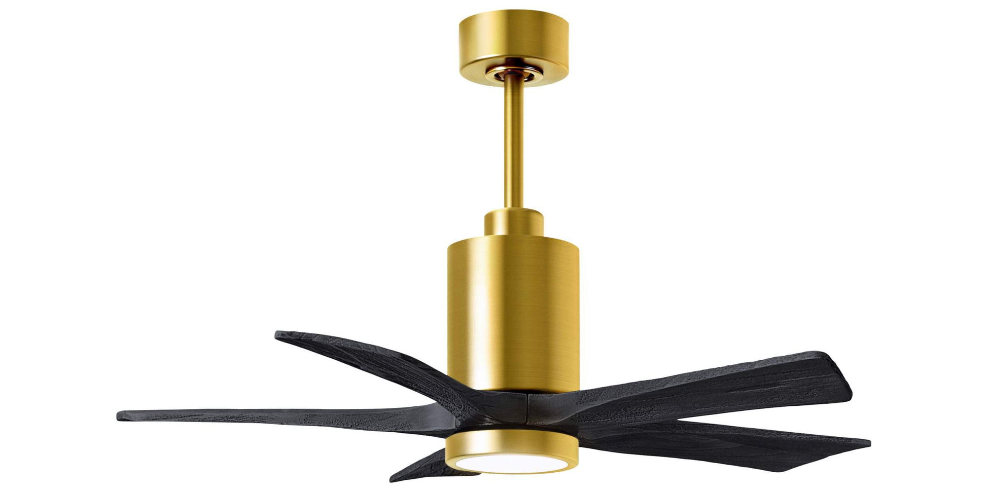 PA5-BRBR-BK-42 Atlas Patricia 42" Ceiling Fan in Brushed Brass with Matte Black Blades