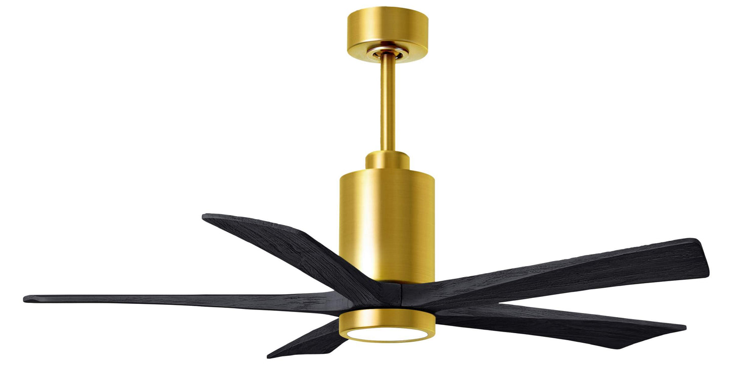 PA5-BRBR-BK-52 Atlas Patricia 52" Ceiling Fan in Brushed Brass with Matte Black Blades