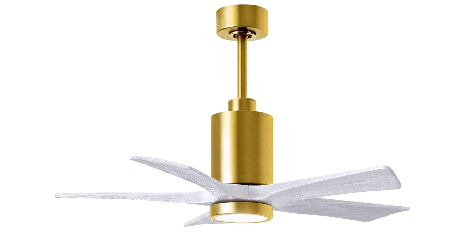 PA5-BRBR-MWH-42 Atlas Patricia 42" Ceiling Fan in Brushed Brass with Matte White Blades