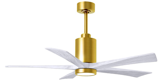 PA5-BRBR-MWH-52 Atlas Patricia 52" Ceiling Fan in Brushed Brass with Matte White Blades