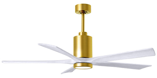 PA5-BRBR-MWH-60 Atlas Patricia 60" Ceiling Fan in Brushed Brass with Matte White Blades