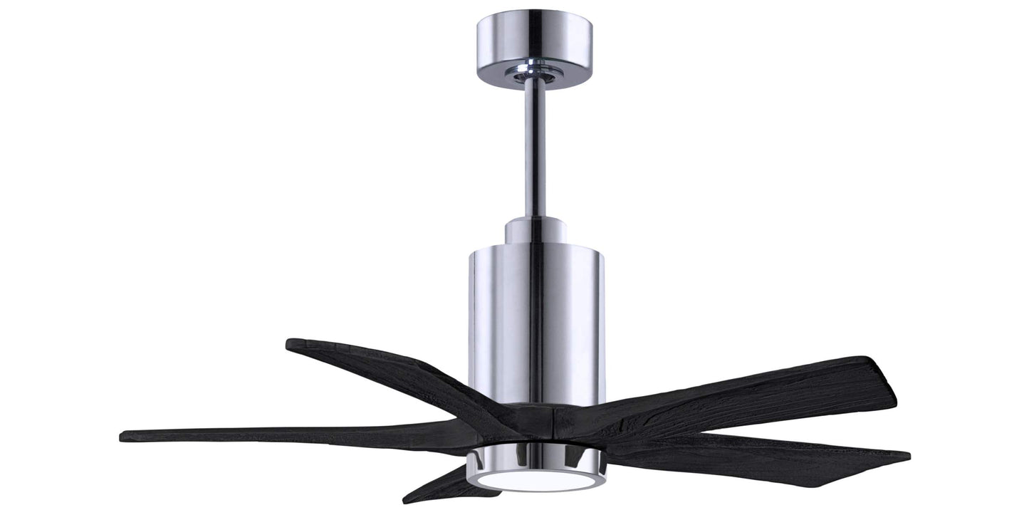 PA5-CR-BK-42 Atlas Patricia 42" Ceiling Fan in Polished Chrome with Matte Black Blades