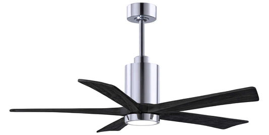 PA5-CR-BK-52 Atlas Patricia 52" Ceiling Fan in Polished Chrome with Matte Black Blades