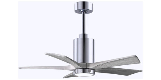 PA5-CR-BW-42 Atlas Patricia 42" Ceiling Fan in Polished Chrome with Barnwood Tone Blades