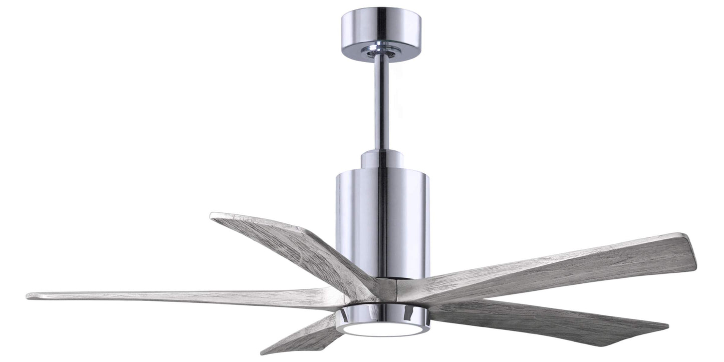 PA5-CR-BW-52 Atlas Patricia 52" Ceiling Fan in Polished Chrome with Barnwood Tone Blades