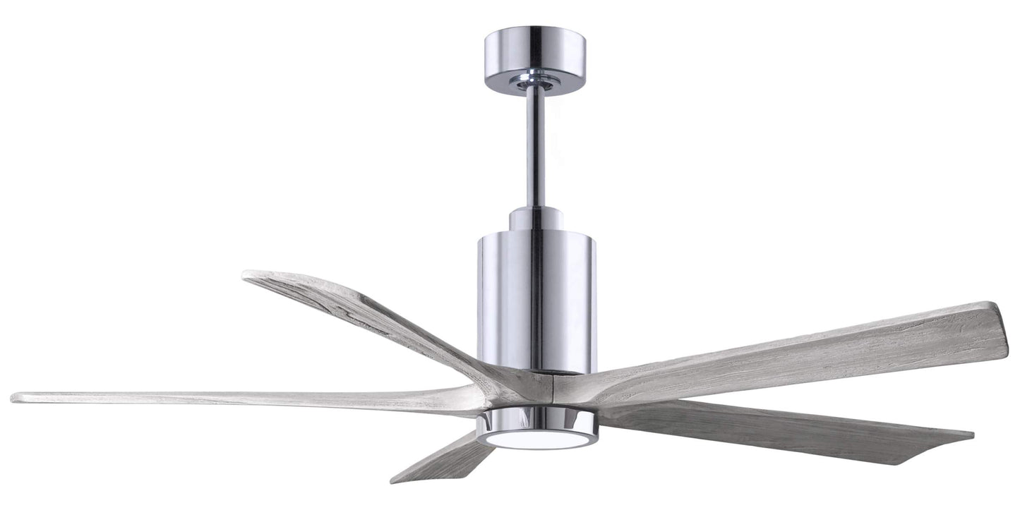 PA5-CR-BW-60 Atlas Patricia 60" Ceiling Fan in Polished Chrome with Barnwood Tone Blades