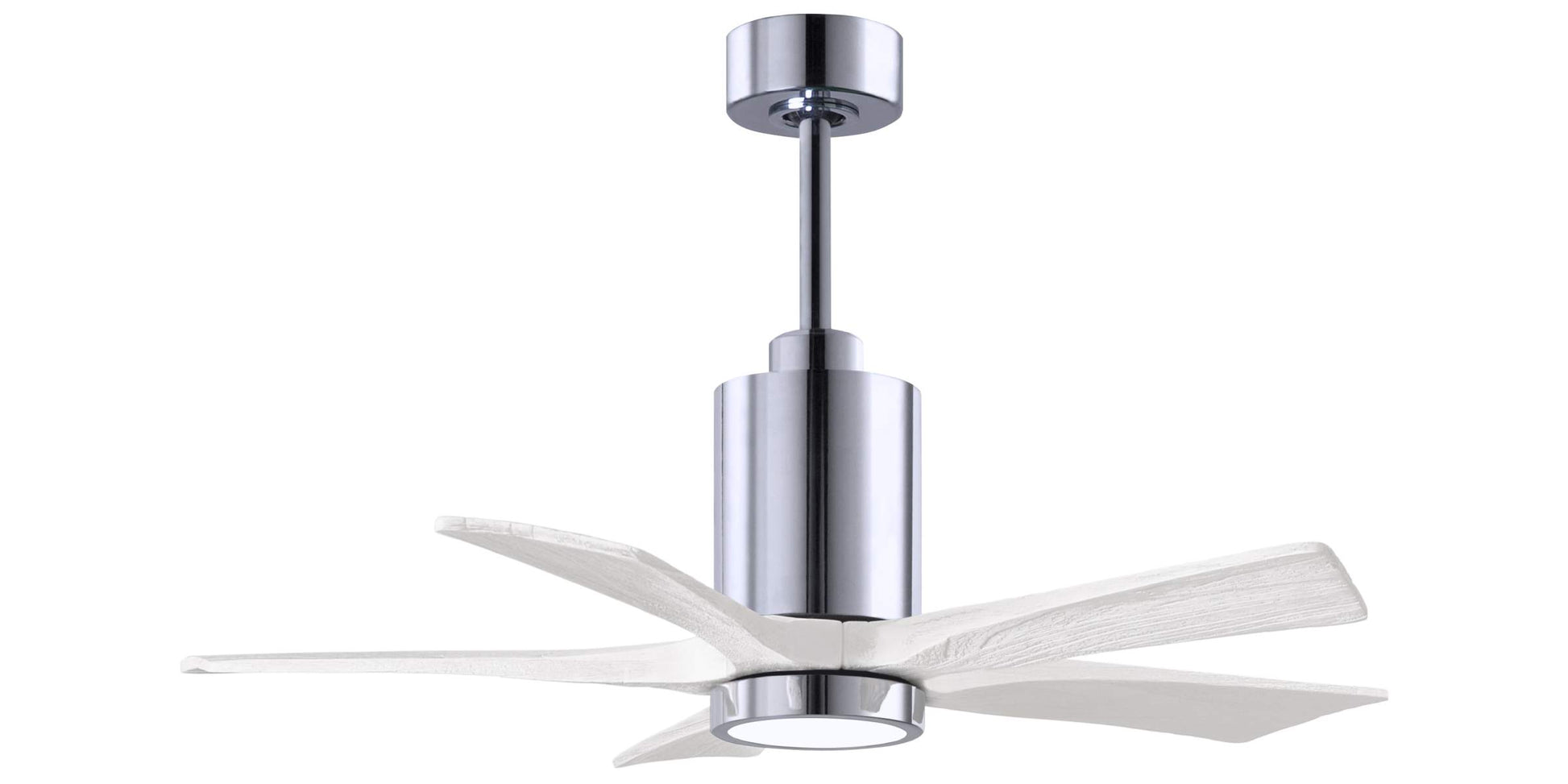 PA5-CR-MWH-42 Atlas Patricia 42" Ceiling Fan in Polished Chrome with Matte White Blades