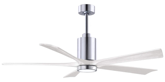 PA5-CR-MWH-60 Atlas Patricia 60" Ceiling Fan in Polished Chrome with Matte White Blades