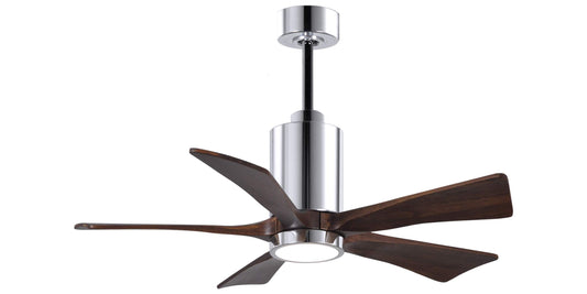 PA5-CR-WA-42 Atlas Patricia 42" Ceiling Fan in Polished Chrome with Walnut Tone Blades