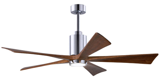 PA5-CR-WA-60 Atlas Patricia 60" Ceiling Fan in Polished Chrome with Walnut Tone Blades