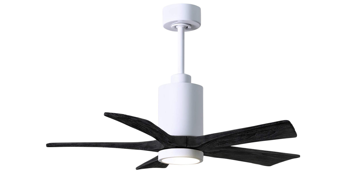 PA5-WH-BK-42 Atlas Patricia 42" Ceiling Fan in White with Matte Black Blades