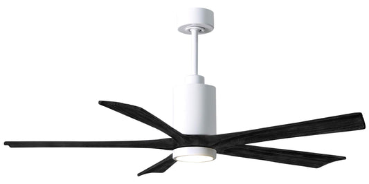 PA5-WH-BK-60 Atlas Patricia 60" Ceiling Fan in White with Matte Black Blades