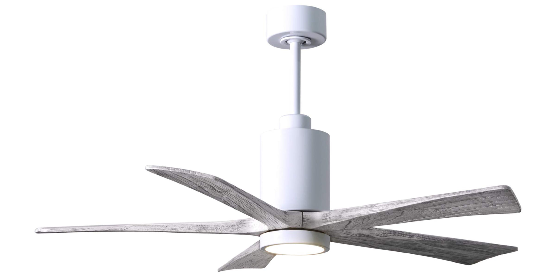 PA5-WH-BW-52 Atlas Patricia 52" Ceiling Fan in Gloss White with Barnwood Tone Blades