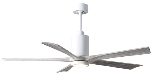 PA5-WH-BW-60 Atlas Patricia 60" Ceiling Fan in Gloss White with Barnwood Tone Blades