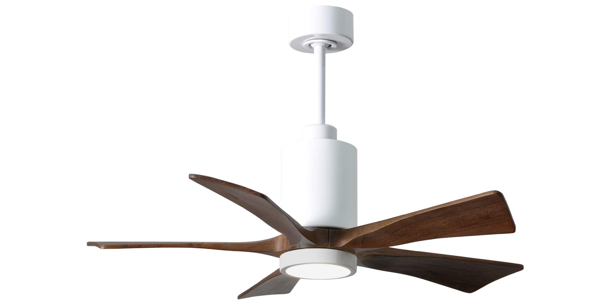 PA5-WH-WA-42 Atlas Patricia 42" Ceiling Fan in Gloss White with Walnut Tone Blades