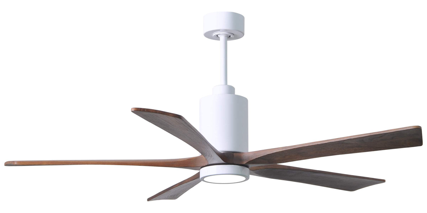 PA5-WH-WA-60 Atlas Patricia 60" Ceiling Fan in Gloss White with Walnut Tone Blades