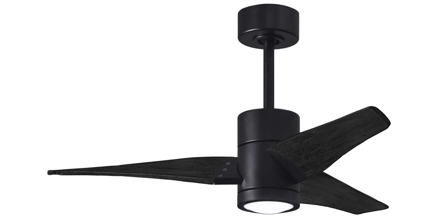 SJ-BK-BK-42 Atlas Super Janet 42" Ceiling Fan in Matte Black with Matte Black Blades