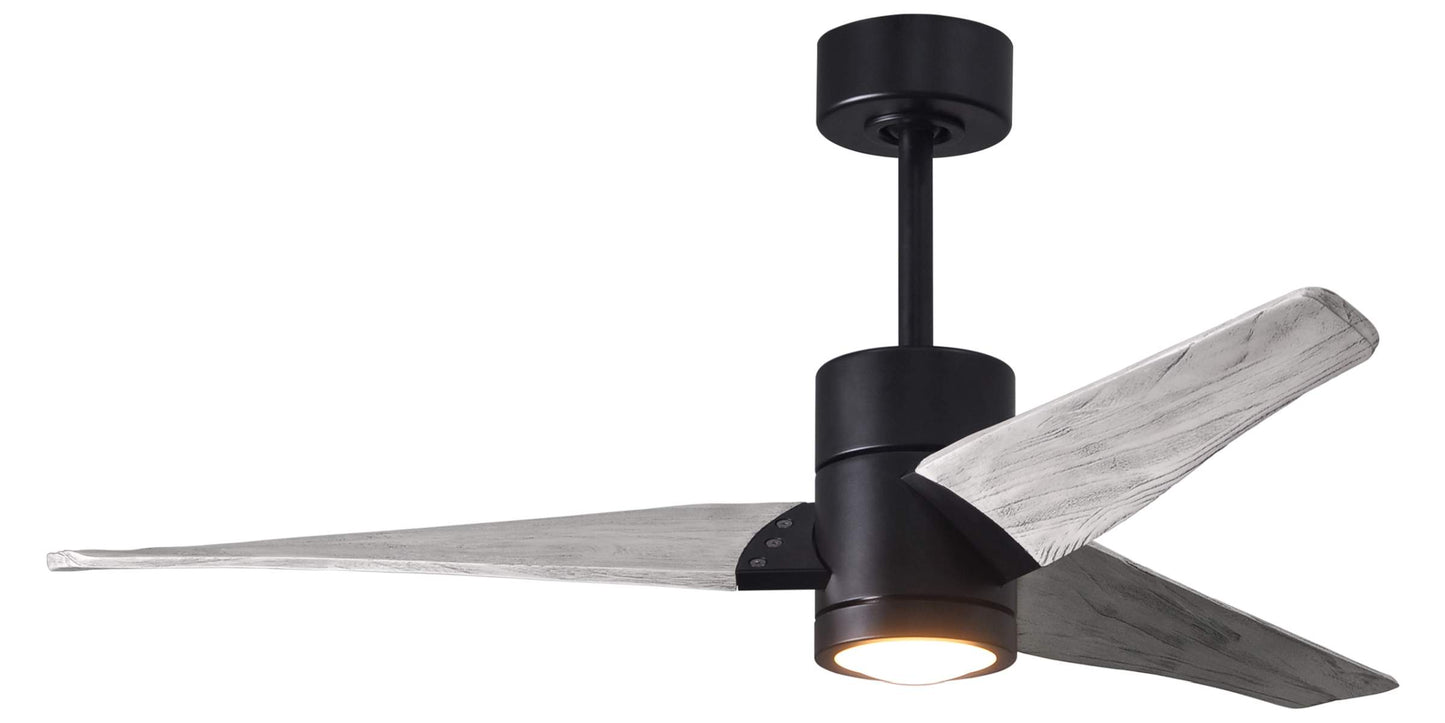 SJ-BK-BW-52 Atlas Super Janet 52" Ceiling Fan in Matte Black with Barn Wood Tone Blades