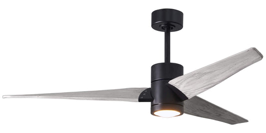 SJ-BK-BW-60 Atlas Super Janet 60" Ceiling Fan in Matte Black with Barn Wood Tone Blades