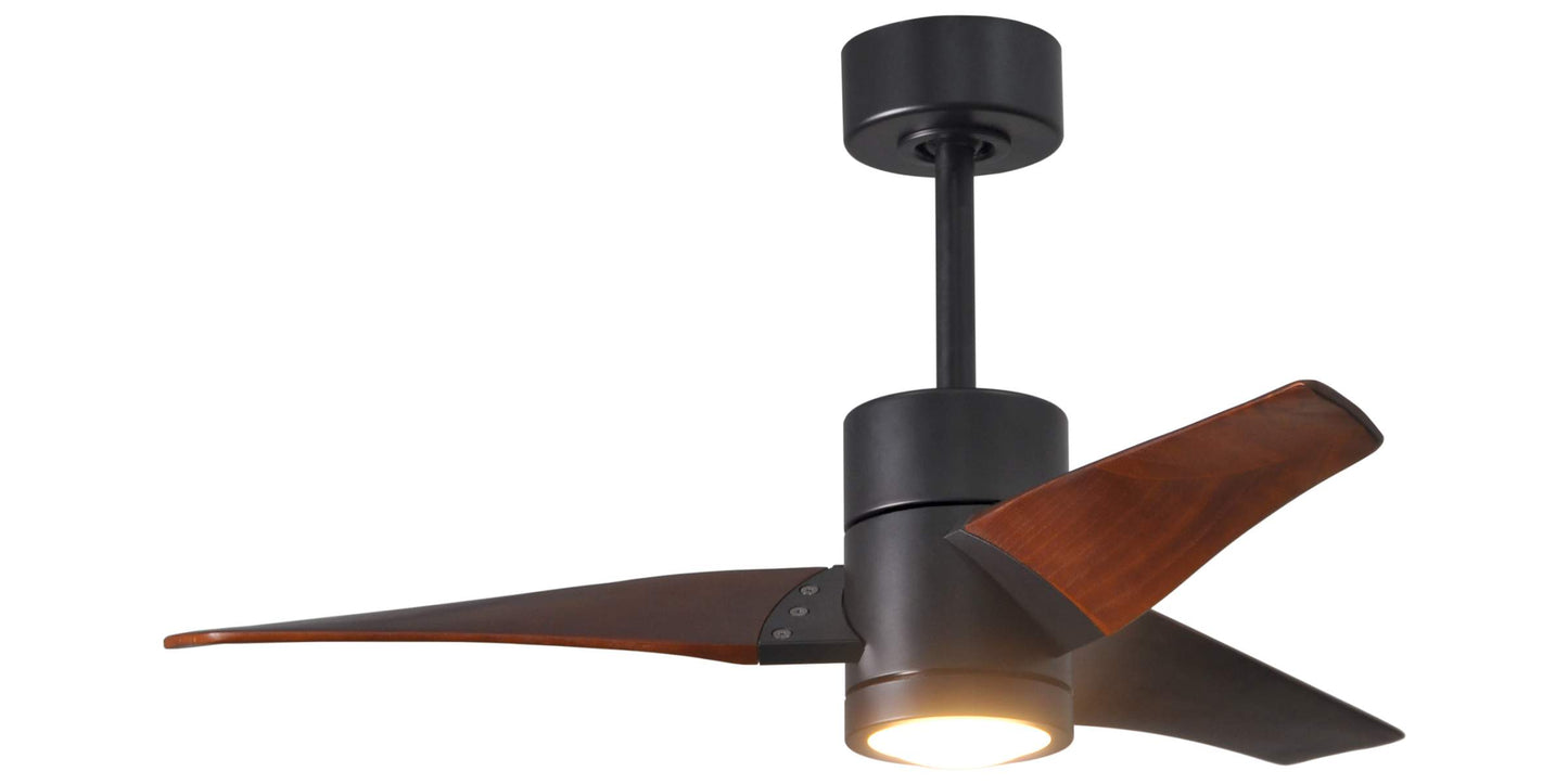 SJ-BK-WN-42 Atlas Super Janet 42" Ceiling Fan in Matte Black with Walnut Tone Blades