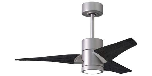 SJ-BN-BK-42 Atlas Super Janet 42" Ceiling Fan in Brushed Nickel with Matte Black Blades