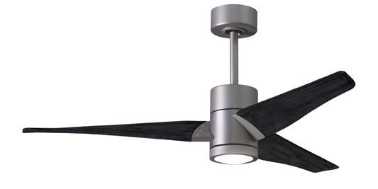 SJ-BN-BK-52 Atlas Super Janet 52" Ceiling Fan in Brushed Nickel with Matte Black Blades