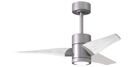 SJ-BN-MWH-42 Atlas Super Janet 42" Ceiling Fan in Brushed Nickel with Matte White Blades