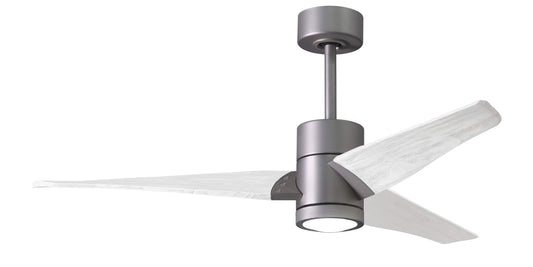 SJ-BN-MWH-52 Atlas Super Janet 52" Ceiling Fan in Brushed Nickel with Matte White Blades